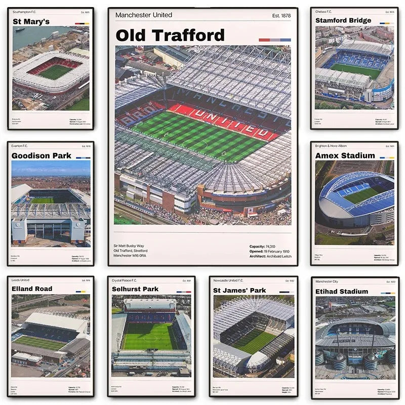 Premier League Stadion Poster